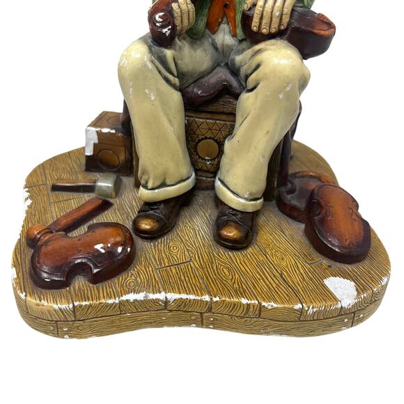 Vintage 1976 Naturecraft "Violin Maker" No. 861 Hand Painted Stoneware Sculpture - Picture 7 of 14